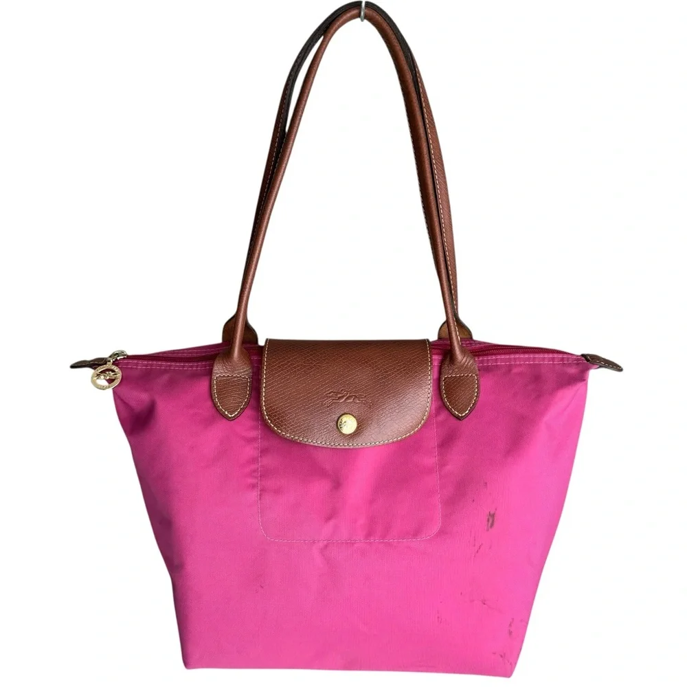 Longchamp Le Pliage Pink Nylon Leather Details Shoulder Bag Tote Bag - Picture 3 of 17